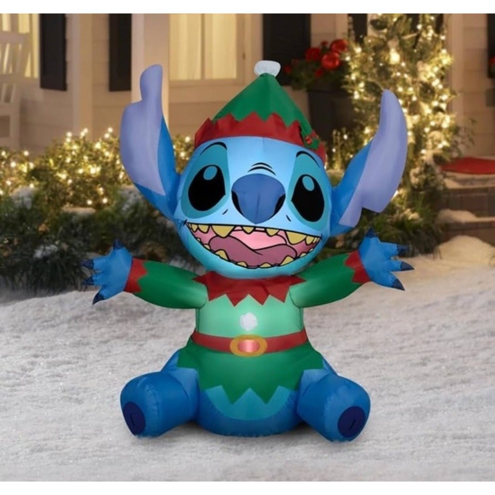Lilo & Stitch - Elf Stitch Inflatable - Lighted - Gemmy - 4.5' Tall **NEW**